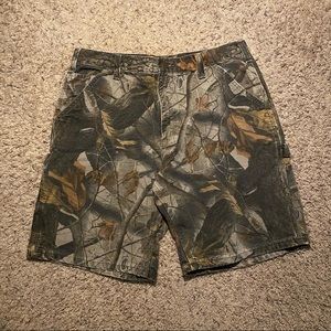 Carhartt Forest Camo Shorts Mens 34 Relaxed Fit Pockets Green
